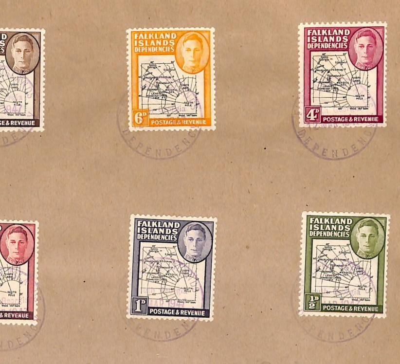 FALKLAND ISLANDS DEPENDENCIES KGVI Cover MAP Stamps{6} 1947 SOUTH GEORGIA WT32 - Image 5