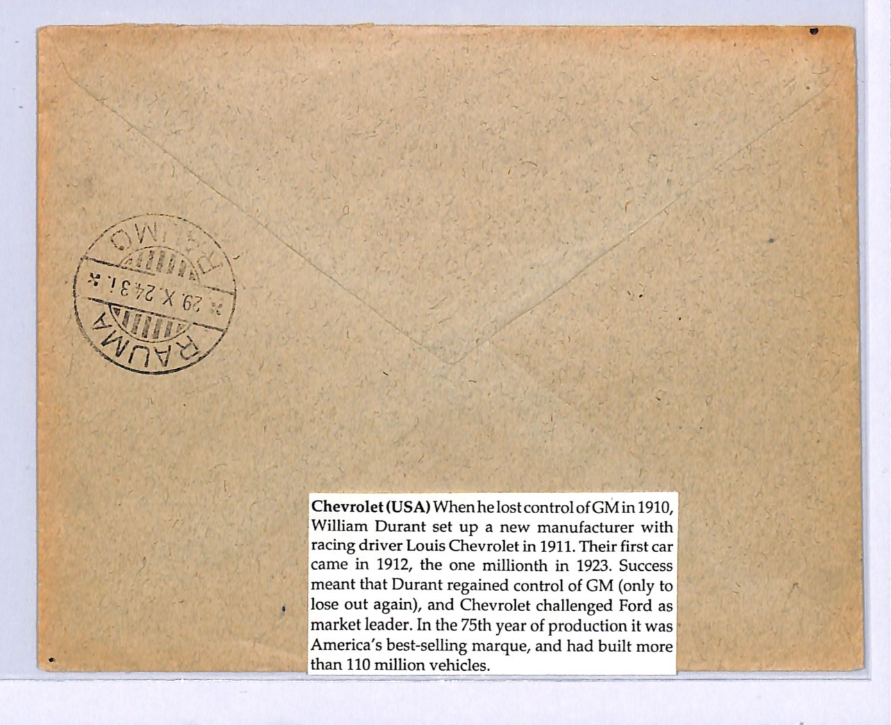 FINLAND Cover *CHEVROLET *(USA) CARS ADVERT Tampere Rauma {samwells-covers}WF124 - Image 4