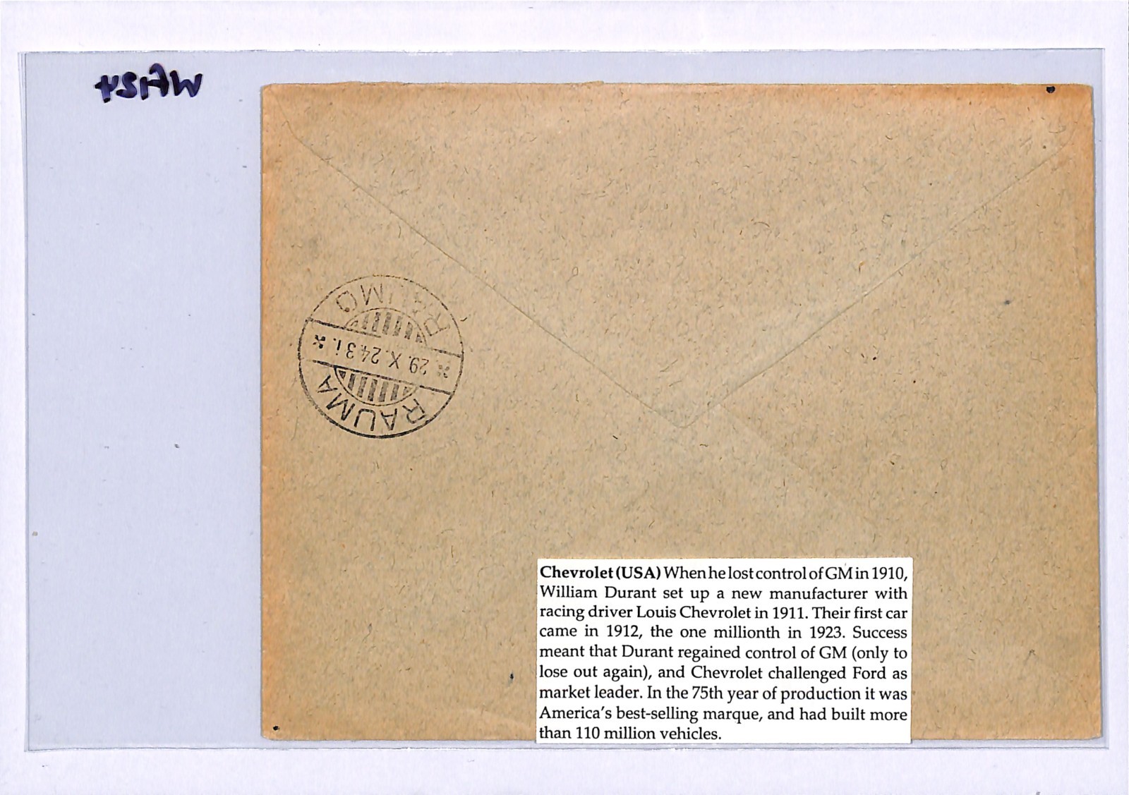 FINLAND Cover *CHEVROLET *(USA) CARS ADVERT Tampere Rauma {samwells-covers}WF124 - Image 7