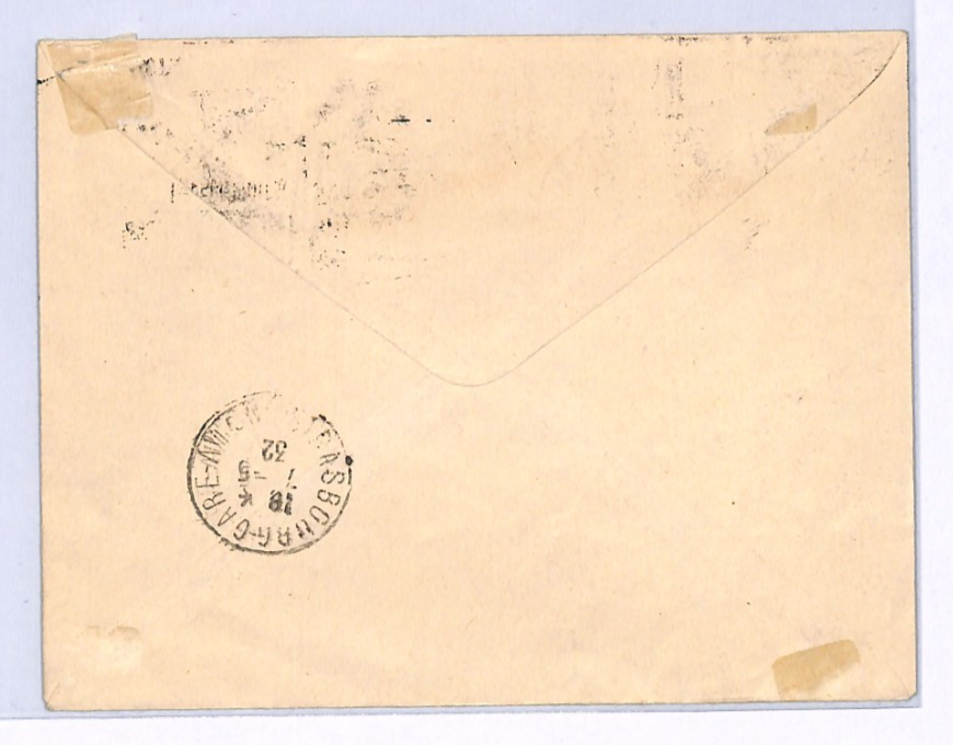 FRANCE 1932 Cover *STRASBOURG EXHIBITION* AIR MAIL LABEL Registered Paris XF233 - Image 4