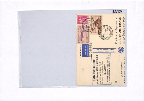 FRANCE 1935 Card AIR FRANCE Art  *RAID INTERROMPU* Cachet CAPE VERDE Crash YZ333 - Image 13