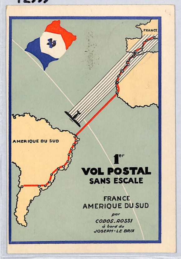 FRANCE 1935 Card AIR FRANCE Art  *RAID INTERROMPU* Cachet CAPE VERDE Crash YZ333