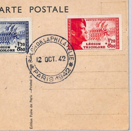 FRANCE 1942 FDC Postcard *LEGION TRICOLORE* First Day Cover WW2 MILITARY YF228 - Image 5
