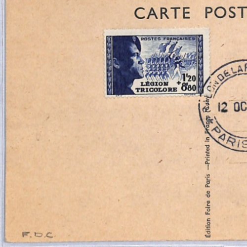 FRANCE 1942 FDC Postcard *LEGION TRICOLORE* First Day Cover WW2 MILITARY YF228 - Image 7