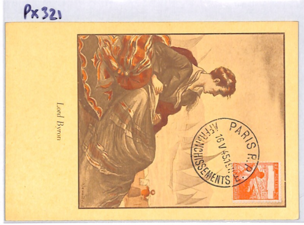 FRANCE 1945 FDC First Day ANTI-TB FUND Maxi-Card *LORD BYRON* DISEASE PX321 - Image 9