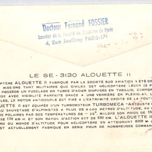 FRANCE 1958 FDC Helicopter 1,000f *Alouette* ILLUSTRATED First Day Cover YZ260 - Image 8