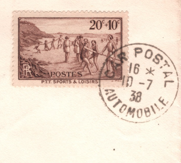 FRANCE AIR MINISTER Cover *CAR POSTAL* 1938 CDS Villacoublay Military Base YZ316