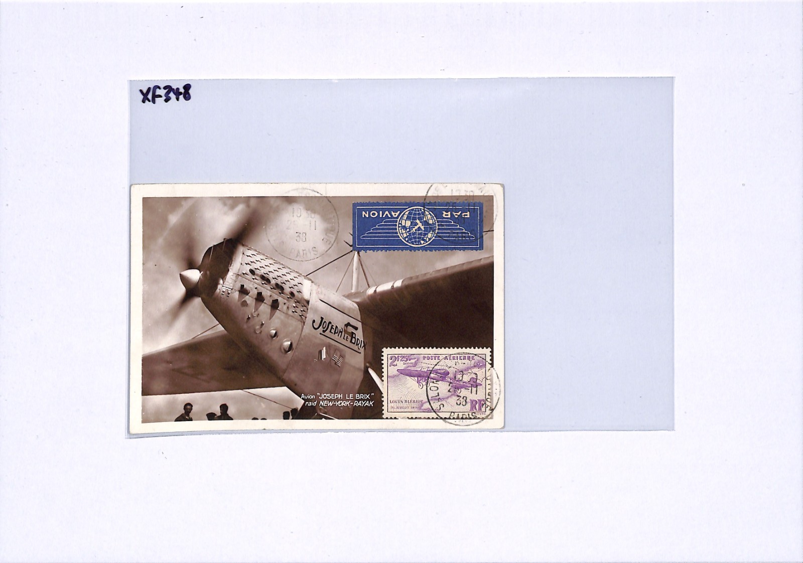 FRANCE AVIATION 1938 Postcard *JOSEPH LE BRIX* Plane VIEW-SIDE Expo CDS XF348 - Image 5