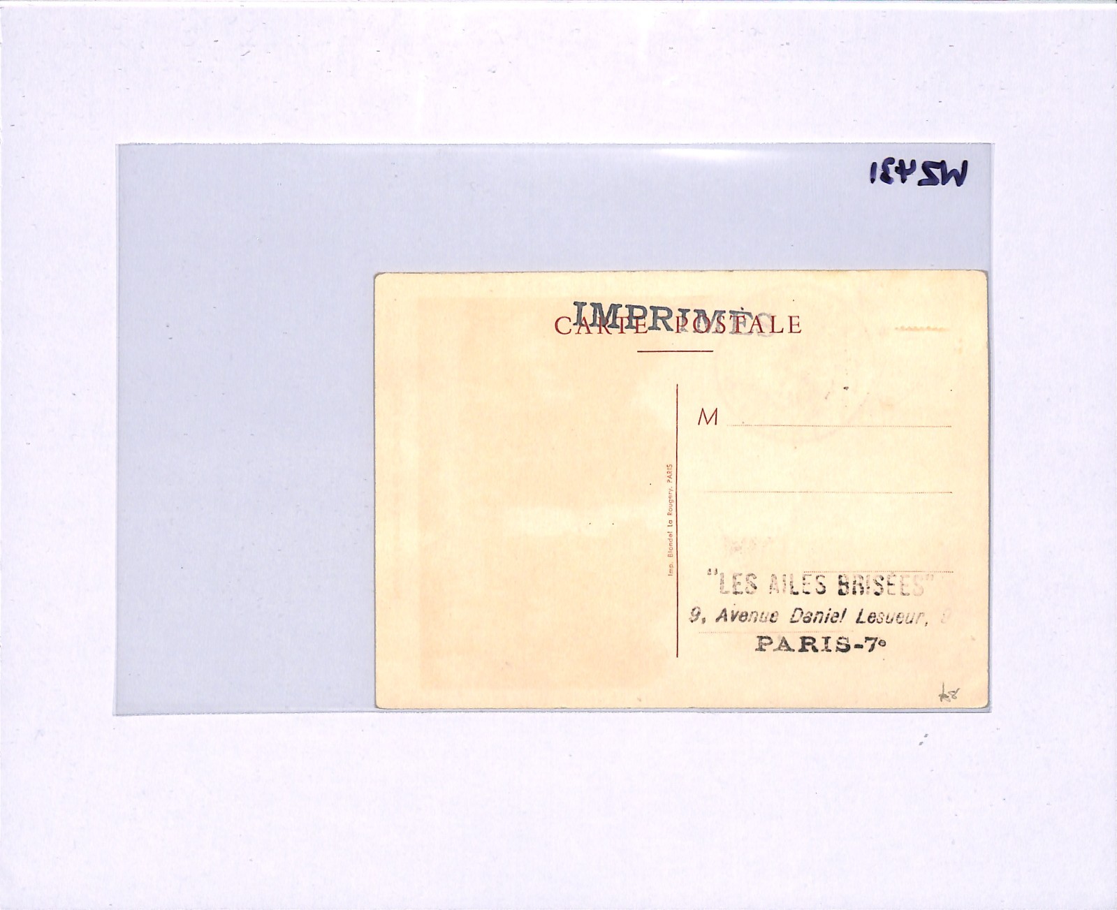 FRANCE AVIATION Memorial 30f LABEL Maxi-Card 1947 *BATS* Fancy Cancel WZ431 - Image 13