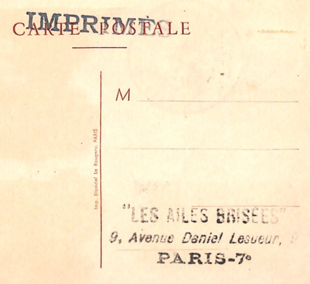 FRANCE AVIATION Memorial 30f LABEL Maxi-Card 1947 *BATS* Fancy Cancel WZ431 - Image 6