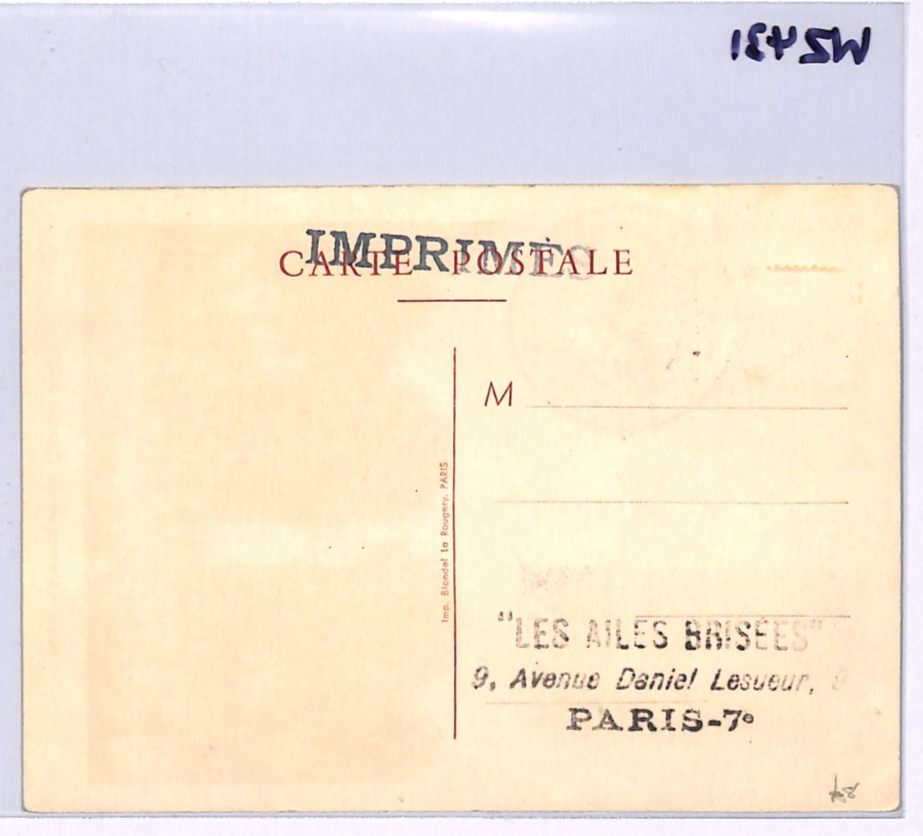 FRANCE AVIATION Memorial 30f LABEL Maxi-Card 1947 *BATS* Fancy Cancel WZ431 - Image 10