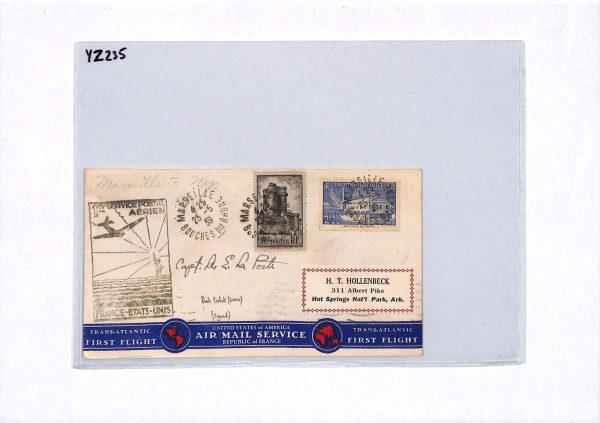 FRANCE Air Cover Pilot SIGNED *La Porte* 1939 TRANSATLANTIC Clipper FLIGHT YZ235 - Image 12