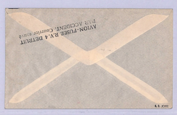FRANCE Air Crash 1935 Cover ROCKET FLIGHT *Roberti* Signed SALVAGED Cachet WT80 - Image 4