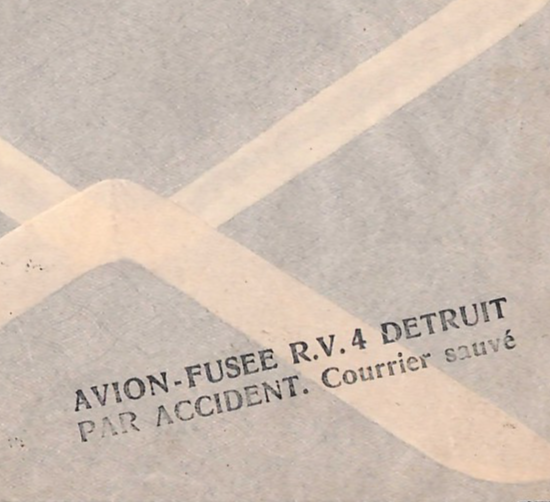 FRANCE Air Crash 1935 Cover ROCKET FLIGHT *Roberti* Signed SALVAGED Cachet WT80 - Image 6