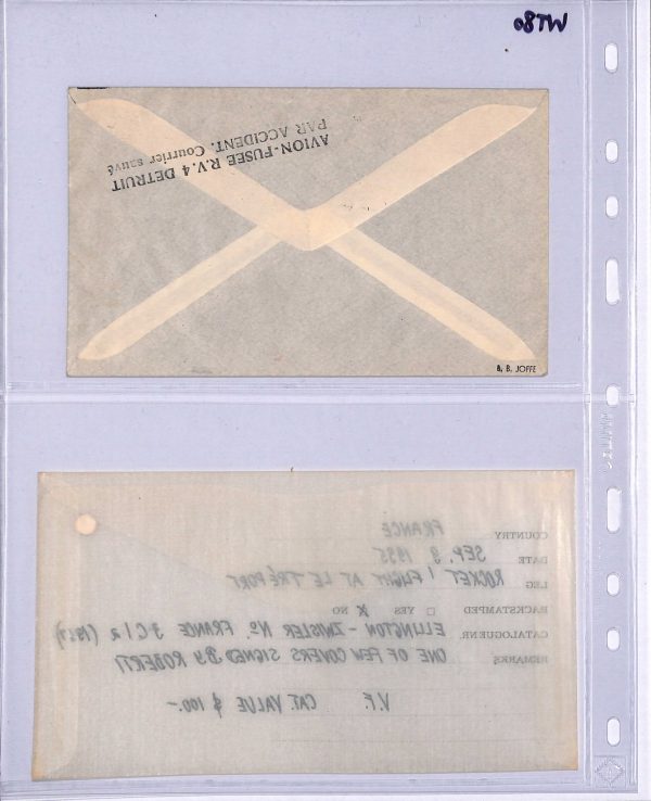 FRANCE Air Crash 1935 Cover ROCKET FLIGHT *Roberti* Signed SALVAGED Cachet WT80 - Image 7