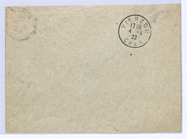 FRANCE Air Mail Cover 1922 Bourges Vierzon Paris{samwells-covers}XF250 - Image 3