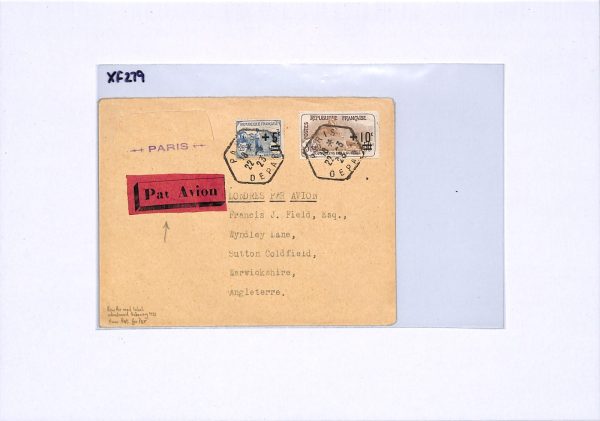 FRANCE Air Mail Cover LABEL *Pat Avion* ERROR ETIQUETTE Paris 1923 Sutton XF279 - Image 5