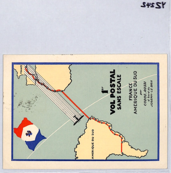 FRANCE Air *RAID INTERROMPU* 1935 Transatlantic ART First Flight Postcard YZ242 - Image 9
