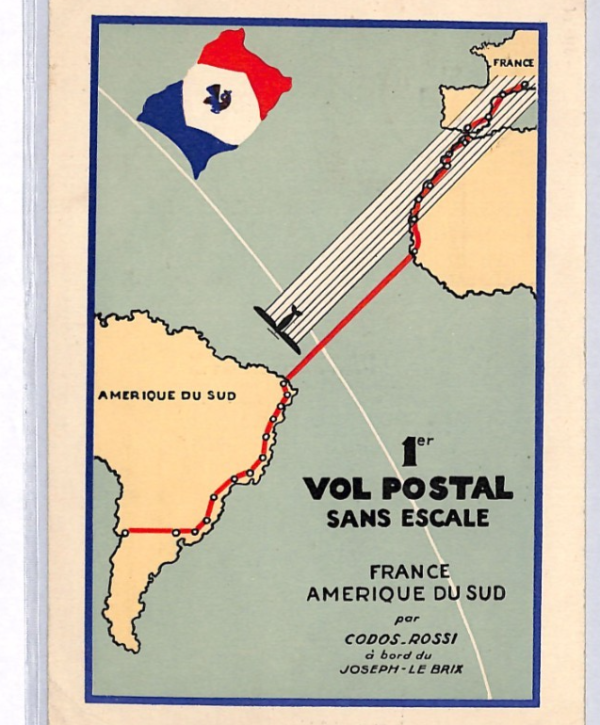 FRANCE Air *RAID INTERROMPU* 1935 Transatlantic ART First Flight Postcard YZ243 - Image 4
