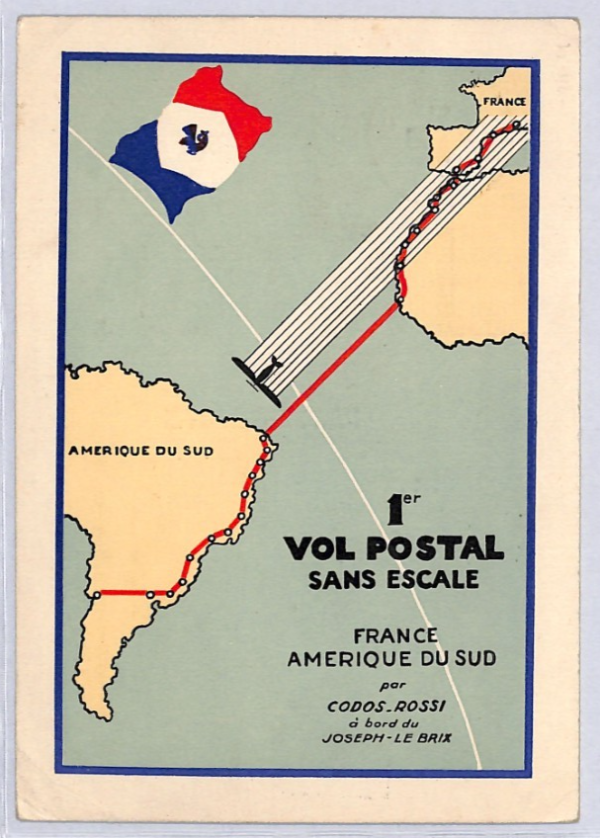 FRANCE Air *RAID INTERROMPU* 1935 Transatlantic ART First Flight Postcard YZ243 - Image 7