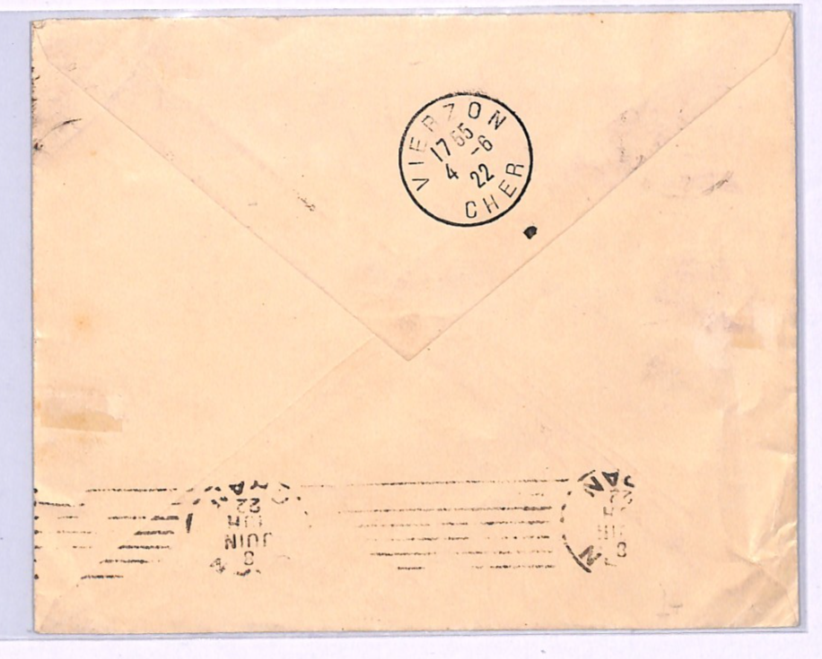 FRANCE Air SEMI-OFFICIAL 25c Stamp GUYNEMEYER Label BOURGES 1922 Algeria XA113 - Image 5