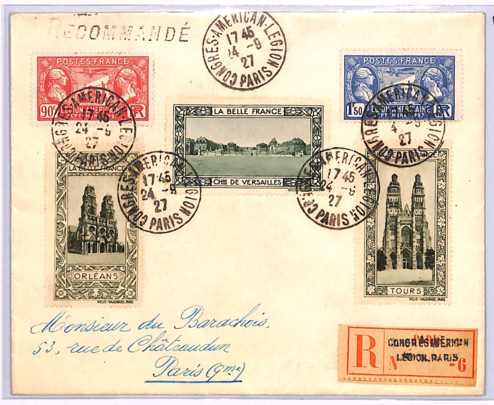 FRANCE *American Legion* 1927 Set Registered CONGRESS CDS & Label WZ265