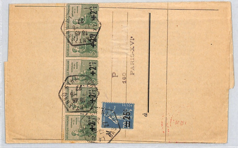 FRANCE BALLON-MONTE *Balloon* Cover Paris 1927 ORPHANS Strip AVIATION YZ147 - Image 3