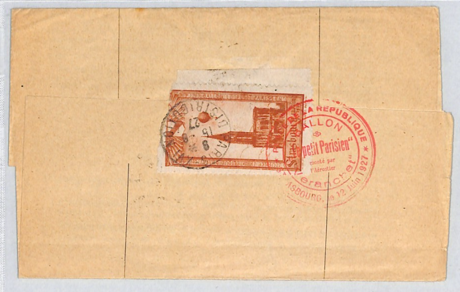 FRANCE BALLON-MONTE *Balloon* Cover Paris 1927 ORPHANS Strip AVIATION YZ147 - Image 4