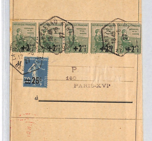 FRANCE BALLON-MONTE *Balloon* Cover Paris 1927 ORPHANS Strip AVIATION YZ147