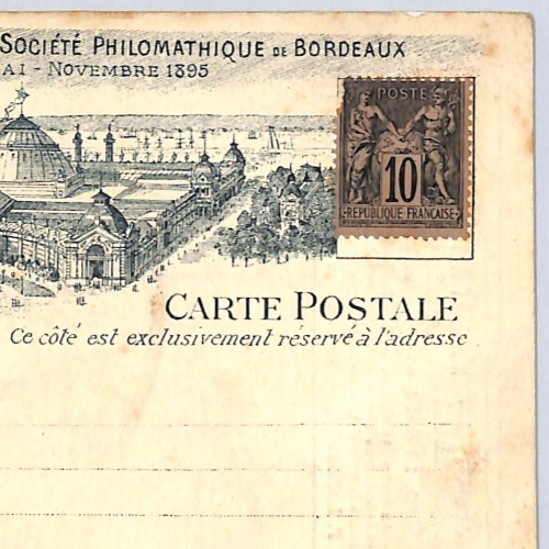 FRANCE Bordeaux *EXPO PHILOMATHIQUE* Advert 1895 Card PEACE & COMMERCE WZ238 - Image 4