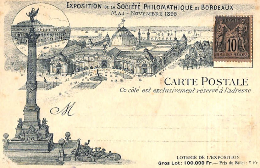 FRANCE Bordeaux *EXPO PHILOMATHIQUE* Advert 1895 Card PEACE & COMMERCE WZ238 - Image 6