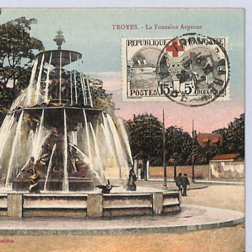 FRANCE CHARITY 15+5c *RED CROSS* Stamp (1918) Postcard VIEW-SIDE Fountain WP322 - Image 11