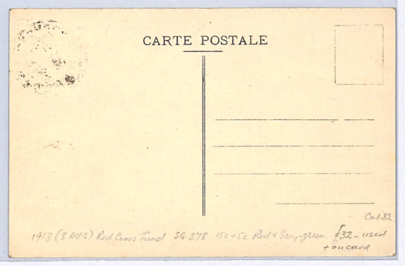 FRANCE CHARITY 15+5c *RED CROSS* Stamp (1918) Postcard VIEW-SIDE Fountain WP322 - Image 4