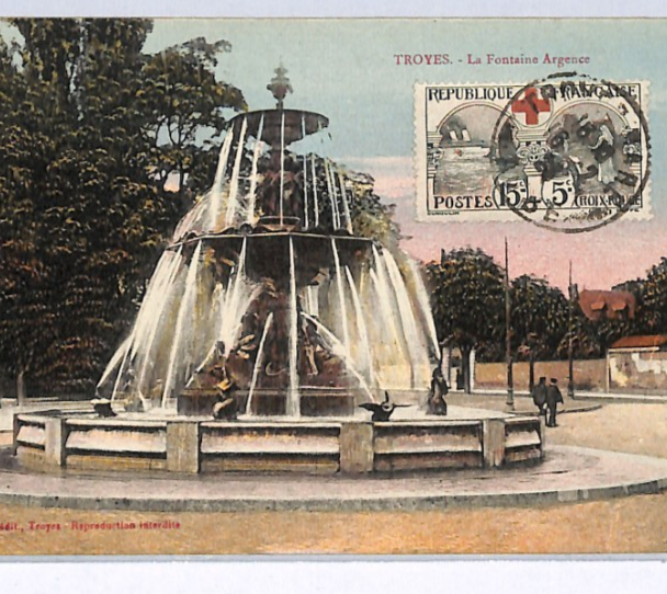 FRANCE CHARITY 15+5c *RED CROSS* Stamp (1918) Postcard VIEW-SIDE Fountain WP322 - Image 5