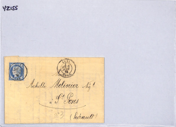 FRANCE CLASSIC 25c Ceres Cover Super *ALBI* 1876 CDS Cancel {samwells}YZ155 - Image 15