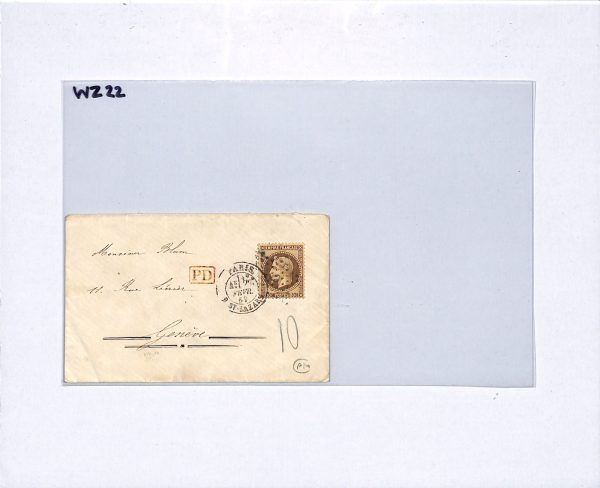 FRANCE CLASSIC 30c Napoleon Cover Paris 1869 Switzerland RAILWAY Geneva WZ22 - Image 12