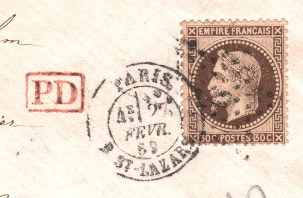 FRANCE CLASSIC 30c Napoleon Cover Paris 1869 Switzerland RAILWAY Geneva WZ22 - Image 7