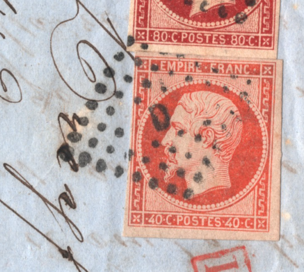 FRANCE CLASSIC Cover 1857 Paris 80c 40c NAPOLEON Imperfs Vienna Part EL WZ14 - Image 7
