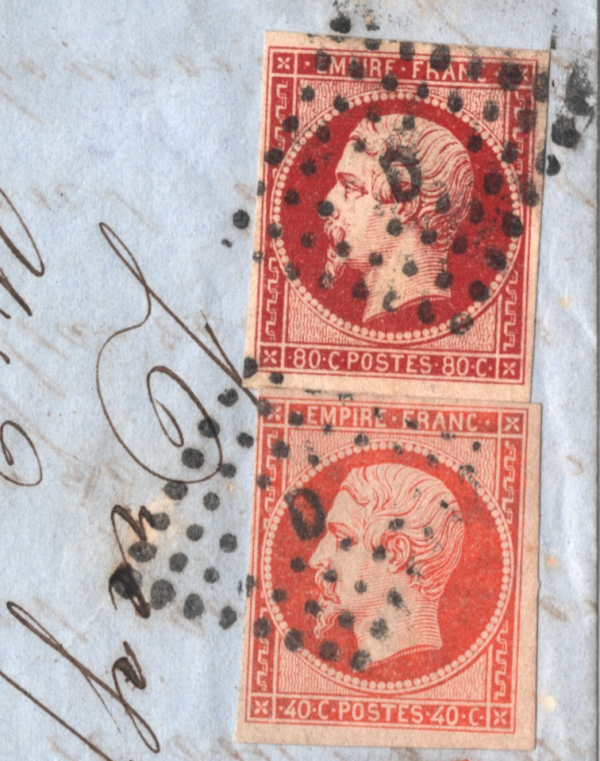 FRANCE CLASSIC Cover 1857 Paris 80c 40c NAPOLEON Imperfs Vienna Part EL WZ14 - Image 8