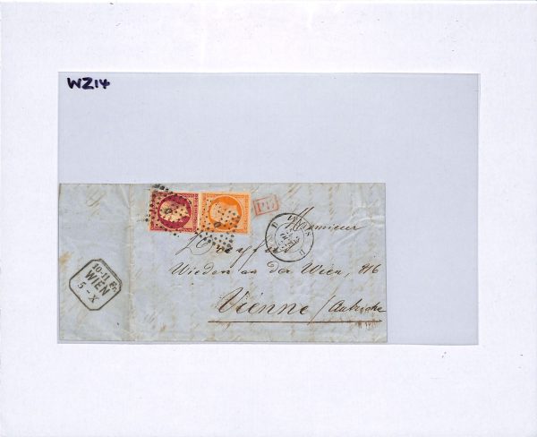 FRANCE CLASSIC Cover 1857 Paris 80c 40c NAPOLEON Imperfs Vienna Part EL WZ14 - Image 9