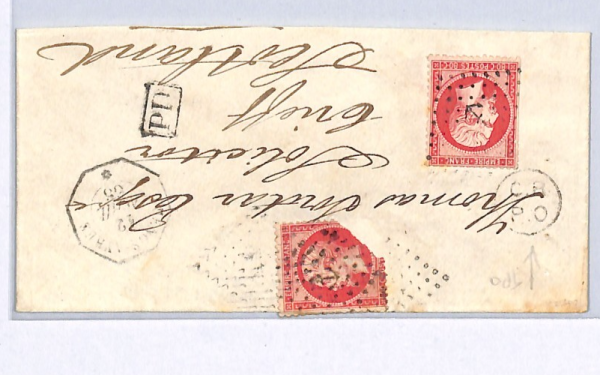 FRANCE CLASSIC Cover 1866 MARITIME *Anchor* LOZENGE Scotland TPO Railway WZ15 - Image 4