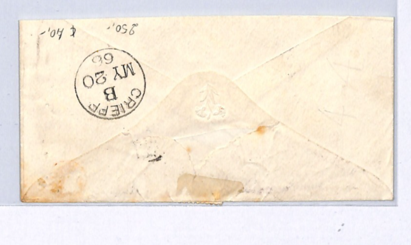 FRANCE CLASSIC Cover 1866 MARITIME *Anchor* LOZENGE Scotland TPO Railway WZ15 - Image 5