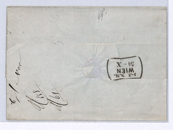 FRANCE CLASSIC Cover 40c Napoleon *PRIVATE ROULETTE* Paris 1862 Vienna WZ19 - Image 5