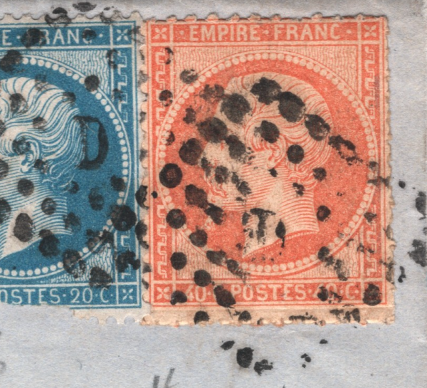 FRANCE CLASSIC Cover 40c Napoleon *PRIVATE ROULETTE* Paris 1862 Vienna WZ19
