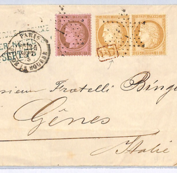 FRANCE CLASSIC Cover Paris Société Générale de Moitessier Neveu 1875 Genoa WZ13 - Image 3