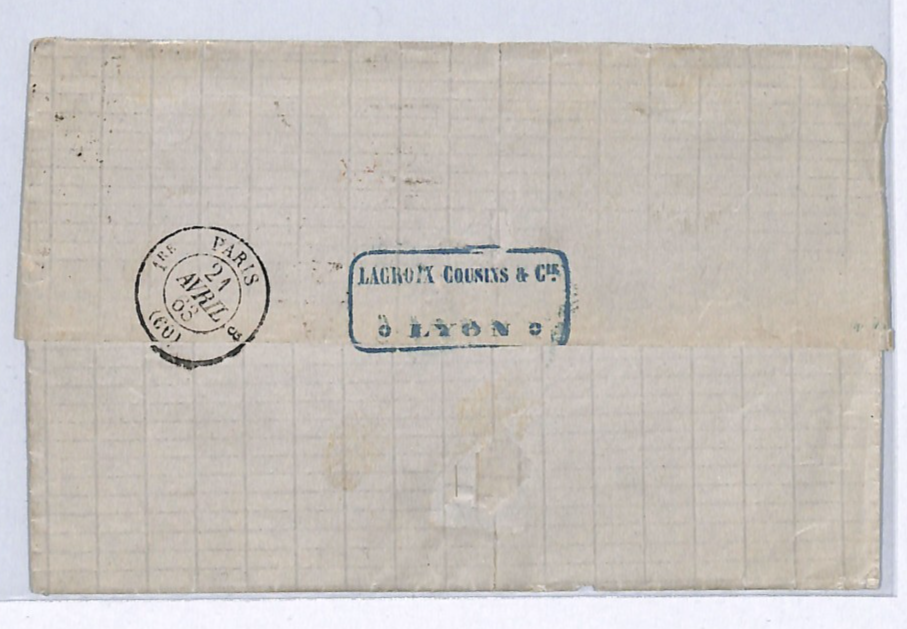 FRANCE Classic Cover 80c NAPOLEON *Percé en Ligne* VARIETY Lyon 1863 London WZ39 - Image 6