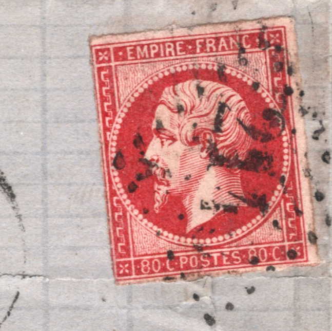 FRANCE Classic Cover 80c NAPOLEON *Percé en Ligne* VARIETY Lyon 1863 London WZ39 - Image 7