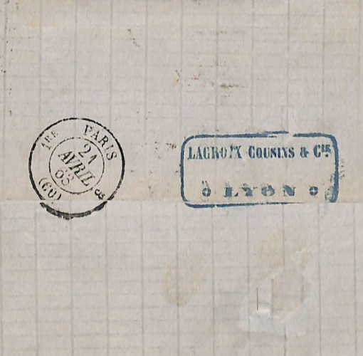 FRANCE Classic Cover 80c NAPOLEON *Percé en Ligne* VARIETY Lyon 1863 London WZ39 - Image 8