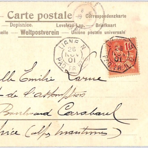 FRANCE Cols ART NOUVEAU Postcard Super *BIRDS* Design 1901 PAQUEBOT PX245 - Image 3