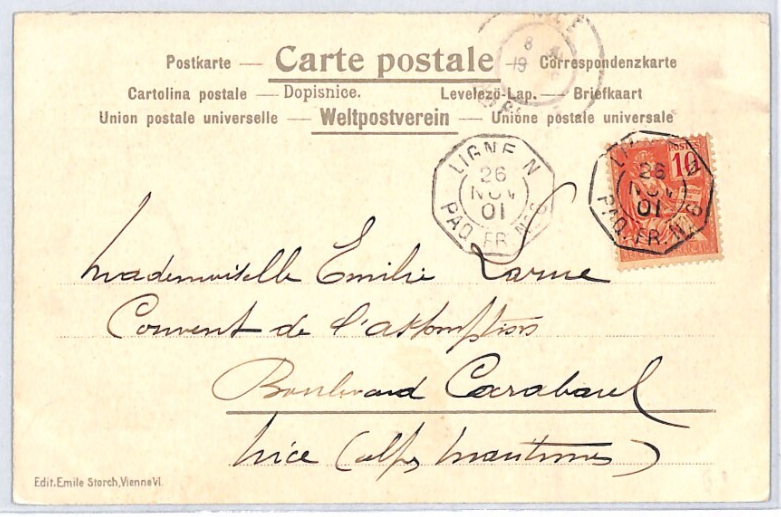 FRANCE Cols ART NOUVEAU Postcard Super *BIRDS* Design 1901 PAQUEBOT PX245 - Image 5